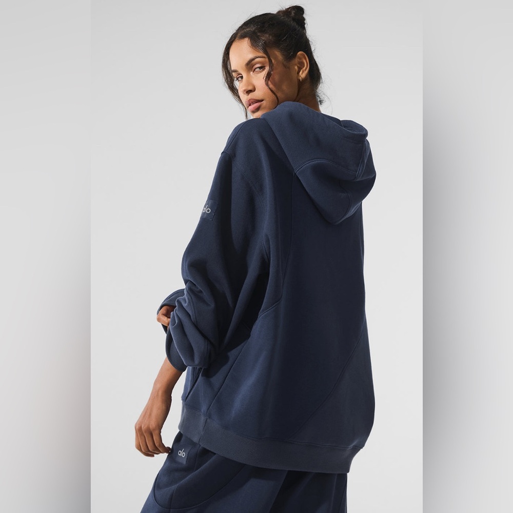 ALO Yoga Make Waves Hoodie Women’s M/Men’s S Navy Tonal - Picture 3 of 11